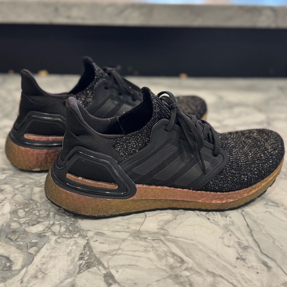 Adidas Ultraboost Black and Copper Running Shoes - Picture 2 of 8